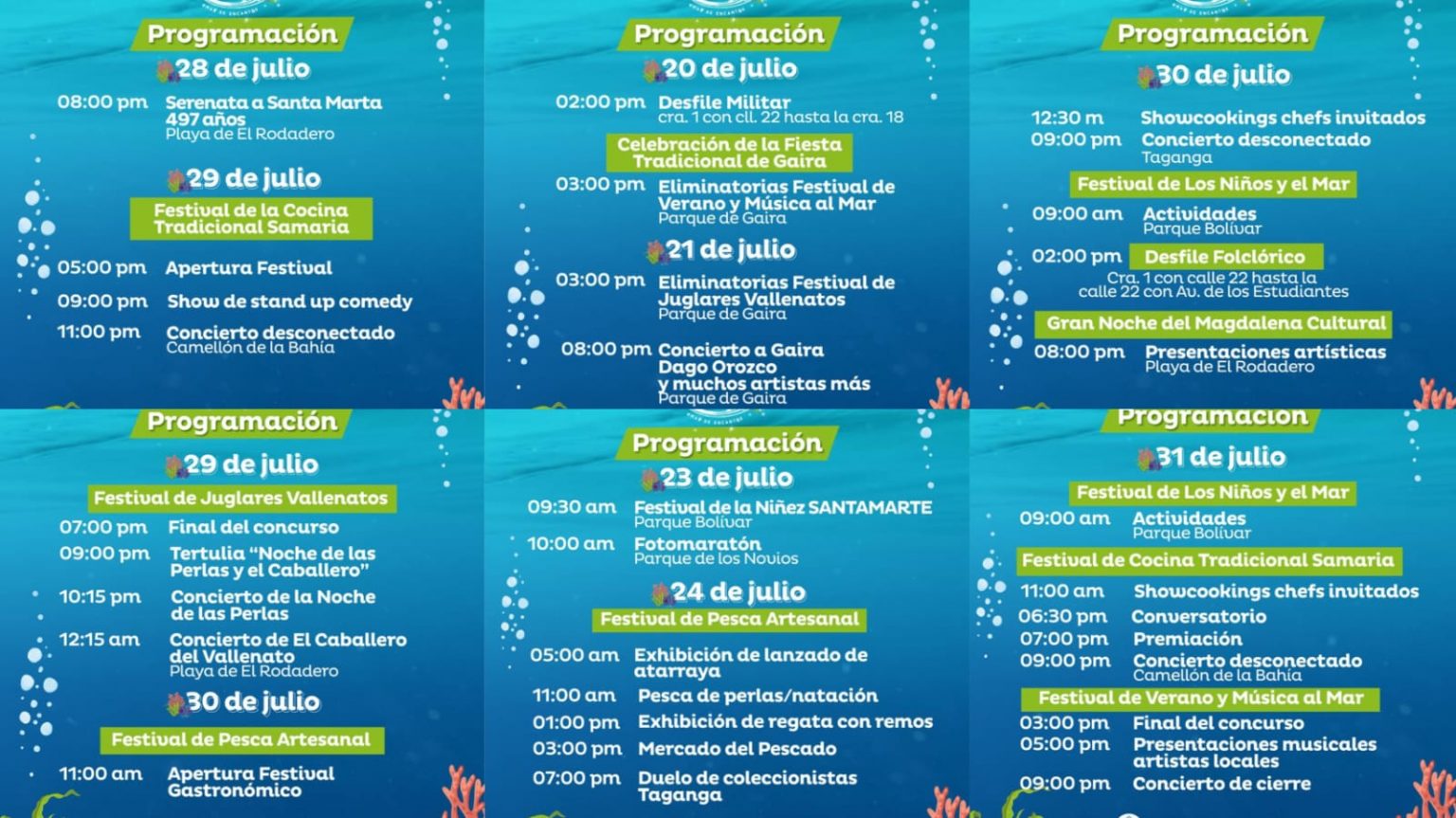 Programación de las Fiestas del Mar 2022 ServiLocal